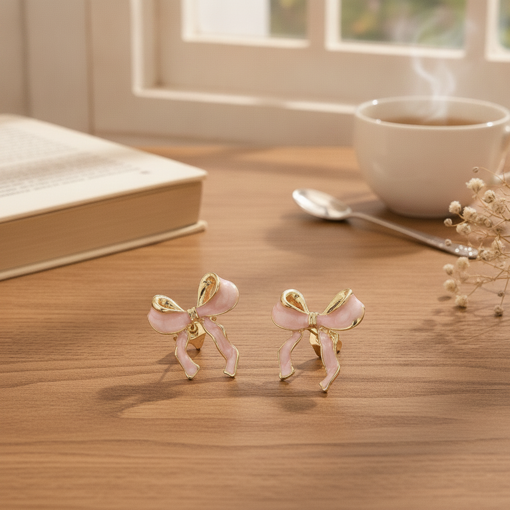 Woodland Bow Enamel Studs